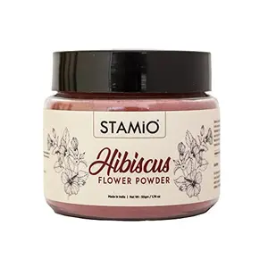 STAMIO Hibiscus Powder for Hair Care Skin Face Pack Mask DIY | Pure Natural Rosa-sinensis | Gudhal flower | 50gm