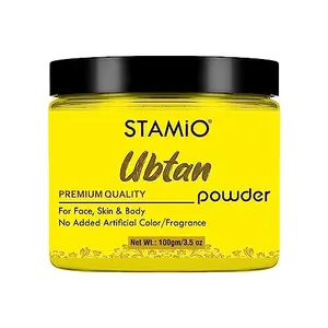 STAMIO Ubtan for Face Skin Care Mask Body Bridal DIY | Pure and Natural chemicalsal Free | Turmeric Saffron Gram flour Rose Petal Sandalwood Pack Powder | Men & Women | In Jar - 100 gm