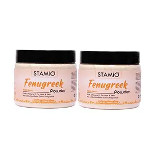 STAMIO Fenugreek Powder for Hair Pack Face Skin Care Mask DIY | Pure Natural Methi Dana/Seeds | Suitable For All Skin Types Men & Women | In Jar - 200 gm (100gm X 2)