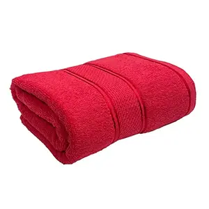 STAMIO Cotton 425 GSM Bath Towel for Men and Women | 70 X 140 cm Extra Soft & Absorbent Large Size Towels for Bathing | Red