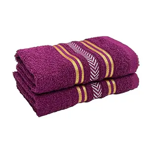 STAMIO Cotton Hand Towel Soft 390 GSM 13 X 21 Inches (Set of 2 Sangria Purple) | Quick Dry Small Size Travel Friendly