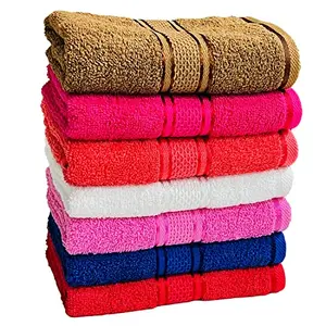 STAMIO Cotton Hand Towel Soft 425 GSM 60 X 40 cm (Set of 7 Multicolor) | Quick Dry Full Size Large