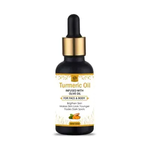 AL MASNOON Turmeric Oil for Face & Body 30ml ( pack of 1) Infused with Olive Oil /Brightens the Skin / 100% Natural