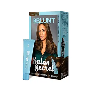 BBLUNT Salon Secret Shine Creme Hair Colour Honey Light Golden Brown 5.32 100g with Shine Tonic 8ml