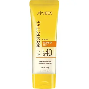 JOVEES Herbal Sun Protective SPF 40 100g | Lightand Oil Free - UVA & UVB Protection | Normal to Dry Skin Types | Paraben & Alcohol Free