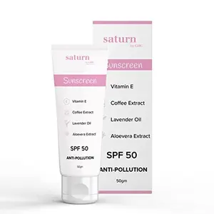 Saturn by GHC Broad Spectrum UVA & UVB Protection Anti-Pollution Cream SPF 50 PA++ No white cast SLS-Free 100% Vegan (50gm - Pack of 1)