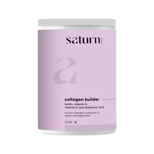 Saturn by GHC Collagen Powder - 100% Vegan Pack of 250 g | Plant Bas added Collagen With Biotin Vitamin C Rose Petand Sea Buckthorn Helps in Glowing Skin and Hair Growth