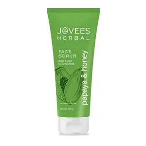 JOVEES Papaya & honey Face Scrub | With HoneyNeem & Chamomile Extract | For Normal to Dry Skin | Gently Remove Dead Skin | Improves Uneven Skin Tone | Paraben And Alcohol Free | 100gm