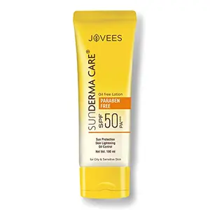 JOVEES Herbal Sun Derma Care Lotion SPF 50 PA+++ Broad Spectrum | Oil Free | Quick Absorption | Light|UVA & UVB Protection | For oily and sensitive skin | Paraben And Alcohol Free | 100ML