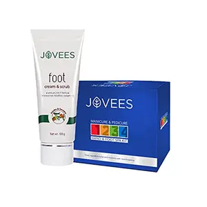 JOVEES Herbal Foot Cream & Scrub 100 g Mani& PediHand & Foot Spa Kit Combo For Foot Care