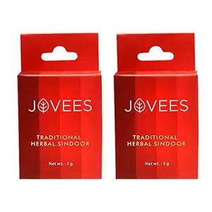 JOVEES Herbal Traditional Maroon Sindoor 3 gms | Water Resistant | Derived from Natural Ingredients | Pack of 2