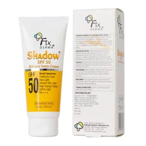 FIXDERMA Shadow SPF 50 Silicone Matte Cream | for Oily Skin - Acne Prone Matte Finished | Broad Spectrum for UVA & UVB Protection | for Women & Men - 50ml