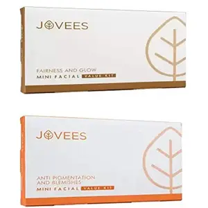 JOVEES Anti Pigmentation and Blemishes & Fairness and Glow  Mini Facial Value Kit. (2 x 63 g)