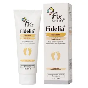 Fixderma 5% Lactic Acid 15% Urea 3% Glycerine Fidelia Foot Cream For Dry & Cracked Feet Moisturizes and Soothes Feet Heel Repair Paraben & Sulphate Free All Skin Types 75gm