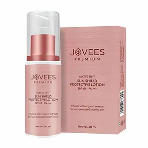 JOVEES Herbal Premium Sun Shield Protective Lotion SPF 40 | Broad Spectrum PA+++ | Matte Tint | Infused with Organic Extracts | Lightand Oil Free 50ML