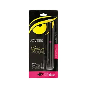 JOVEES Herbal New Signature With Extra Smooth Tip 3 gms | Herbal | Smudge Free | Lasts Upto 6 Hours | Deepest Black