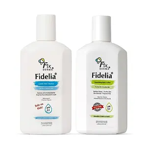 Fixderma Fidelia Nourishing Body Lotion & Gentle Skin Cleanser | Moisturizer for face & Body | Face Wash for Dry & Sensitive Skin | Body Lotion & Body Wash for Women & Men - Combo Pack (500ml)