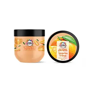 Buds & Berries Tangerine Orange Fruit Nourishing Body Butter enriched with Natural Vitamin C for All Skin Types | No Silicone No Mineral Oil No Paraben | 200 ml