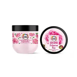 Buds & Berries Bulgarian Rose Floral Nourishing Body Butter for Refreshing Moisturization | All Skin Types | No Silicone No Mineral Oil No Paraben | 200 ml