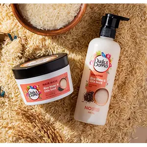 Buds & Berries Hair Care Combo | Rice Water & Chia Seeds Nourishment Shampoo + Hair Mask (300ml + 200ml)