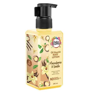 Buds & Berries Macadamia and Vanilla Oil Nourishing Body Lotion for Intense Moisturization | All Skin Types | No Silicone No Mineral Oil No Paraben | 240 ml