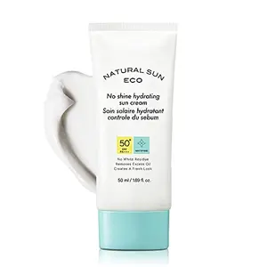 The Face Shop Naturun Eco No Shine Hydrating SPF 50+ PA++++ | For Broad Spectrum UVA UVB & Blue Light Protection Leaves No White Cast & Water Resistant | For Unisex 50g
