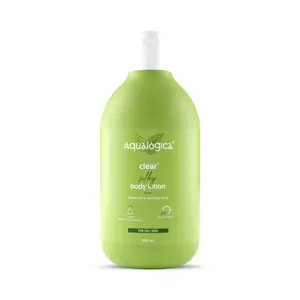 Aqualogica Clear+ Silky Body Lotion With Green Tea & 1% Salicylic Acid | For Oily Skin | Gives 24Hr Moisturization | 300 Ml