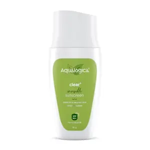 Aqualogica Clear+ Invisible with Green Tea & Salicylic Acid | spf 50 | PA+++ | UVA | UVB | Clarifies & Hydrates Skin | Sun Protection Cream | 50 g