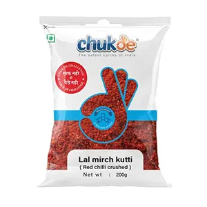 Chukde Spices Kuti Lal Mirch Powder/Crushed Red Chilli Powder 200 Gram