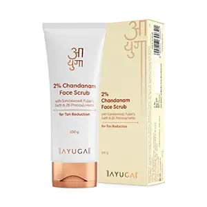 Ayuga 2% Chandanam Face Scrub with Sandalwood and Fuller's Earth | Facial Exfoliator | For Tan Reduction | Dark Spots and Brightens Skin | 100 g