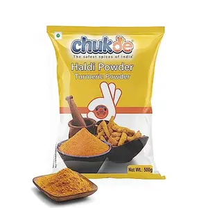 Chukde Haldi Powder - Turmeric Powder - 1 Kg (500gm x 2) | Authentic Indian Spice for Flavorful and Colorful Dishes | Rich in Curcumin with Anti-and Antioxidant Properties