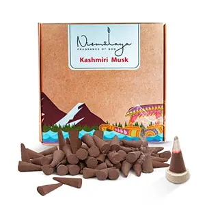Nirmalaya Kashmiri Musk Incense Cones | Incense Cones for Pooja Recycled Flowers | Organic Dhoop Cones (40 Units)