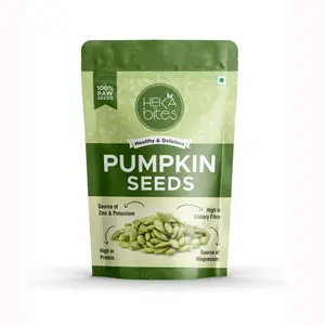 Heka Bites Raw Pumpkin Seeds Protein and Fiber Rich Superfood - 250G (Pack of 1) | Source of Magnesium Zinc and Potassium | Seeds for | Diet Snacks
