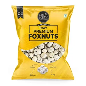 Heka Bites Raw Premium Foxnuts 200g (Pack of 2) (Hand Picked) | Phool Makhana (Pack of 2)