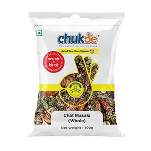 Chukde Spice Chat Masala Whole | Sabut Masala | Laboratory Tested and Hygienically Packed | Fssai Certified | 12 Months Shelf Life | 100 Gram | Pack Of 2