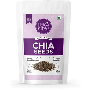 Heka Bites Raw Chia Seeds 250g (Pack of 2)| 100% Raw Seeds| Source of Omega -3 Fatty Acids and Calcium High in Dietary Fibre and Protein| Super Seeds| Diet Snacks