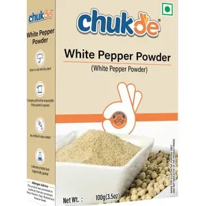Chukde White Pepper Powder - 100 Gm | for Seasoning Marinades Pickles Spice Blends and Hot & Sour Soups | Cool & Dry Storage. No Artificial Color |