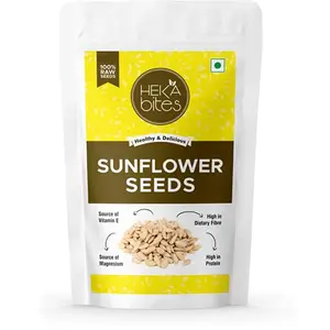 Heka Bites Raw Sunflower Seeds 250g (Pack of 4)| Source of Vitamin E and Magnesium| High in Dietary Fibre and Protein|Super Seeds| Diet Snacks