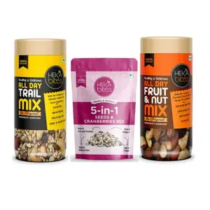 Superfood Seeds and Dry Fruits Combo (Fruit n nut 150g Trail Mix 150g & 5in1 Supper seed 250g)