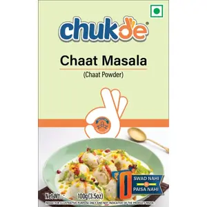 Chukde Chaat Masala - 100g | Tangy Indian Spice Blend for Chaat Snacks & Street Food | Savory Powder with Iodized Salt Mango Cumin & More | Spicy Seasoning for Fruits & Popular Indian Dishes