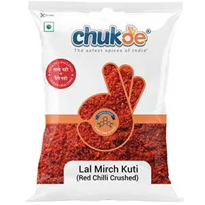 Chukde Kuti Mirch Pouch (Red Chilli Crushed) - Red Chilli Flakes - 100 Gm | Indian Cuisines Seasoning for Snacks & Spice Blends - For Pizza Pasta Garlic Bread
