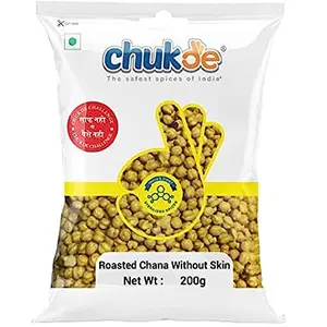 Chukde Bhuna Chana Roasted Bengal Gram without Skin 600g Pack of 200g x 3