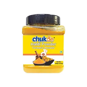 Chukde Spices Haldi (Turmeric) Powder | Tumeric Powdered Organic | Turmeric Curcumin Powder | Origins from India | Amba haldi | Promotes glowing skin | PET Jar 500g