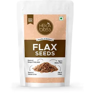 Heka Bites Raw Flax Seeds 250g (Pack of 2)| 100% Raw Seeds| Source of Omega 3 Fatty Acids Calcium and Iron| Rich in Dietary Fibre and Protein| Anti| Super Seeds| Diet Snacks