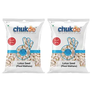 Chukde Spices Phool Makhana Plain Phool Makhana | Fox Nuts | Phool Makhana Crispy |  50gm (Pack of 2)