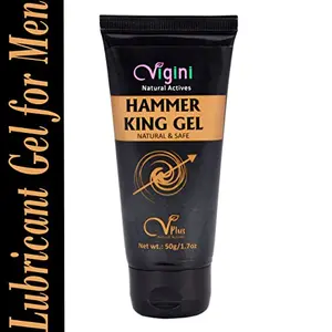 Vigini Hammer King Lubricant for Men Water Based Massage Lube Gel 50g | Effective Lubricants Lubricating Lubrication Non Staining Wash Able Male