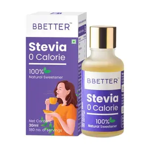 BBETTER Stevia Drops- Purely Natural Sugar Free And Zero Natural Sweetener - (30ml Stevia Drops 800 Drops) - Pack Of 1