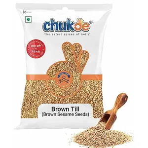 Chukde Brown Till - 500 Gram (100 Gm x 5) | Roasted White Seeds for Ladoos Seasoning Garnish Dressings and More | Rich in Nutrients Promotes Health Regulates Sugar