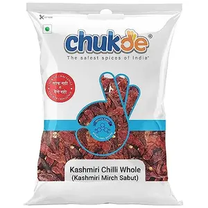 Chukde Kashmiri Lal Mirch Sabut Chilli Stemless Whole Spices 100g
