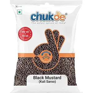 Chukde Kaali Sarso Mustard Seeds: Anti-South Indian Curry Spices Mustard Seed Tempering Chutney Tangy and Spicy Seasoning | 200 Gram | Pack of 2